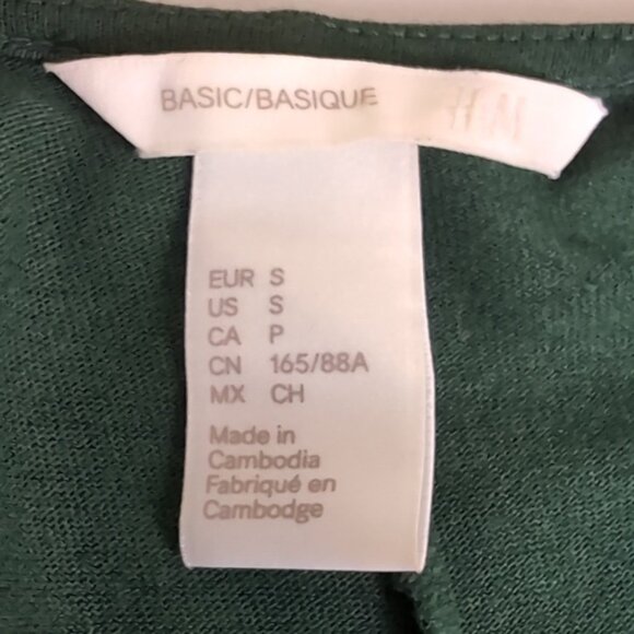 3/$20 H&M Kimono Wrap Dress Vneck Half Sleeve Elastic Waist Cocktail Party Green - Picture 8 of 10